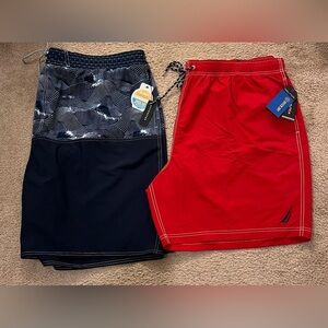 Nautica & Rochester Bundle Men's Quick Dry Nylon 8" Swim Trunks Shorts 3XL NWT